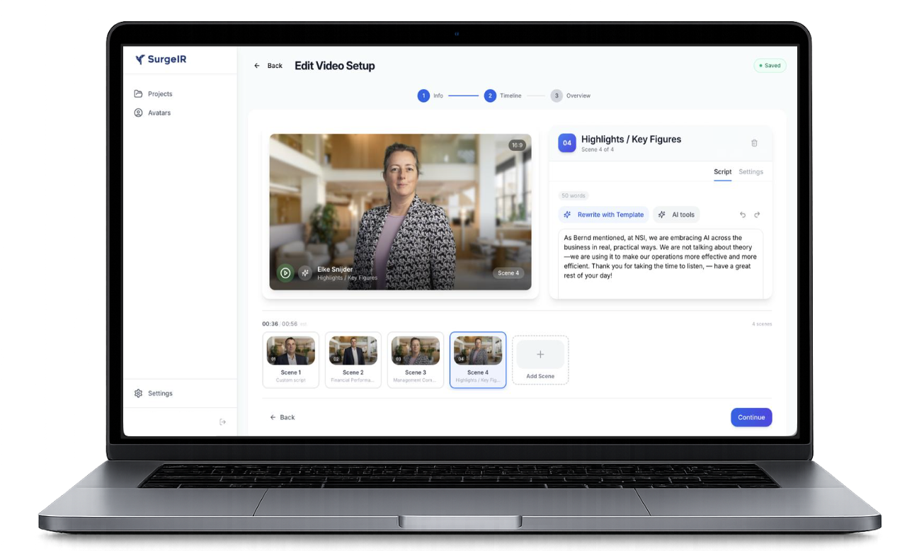 SurgeIR AI-driven investor video messaging